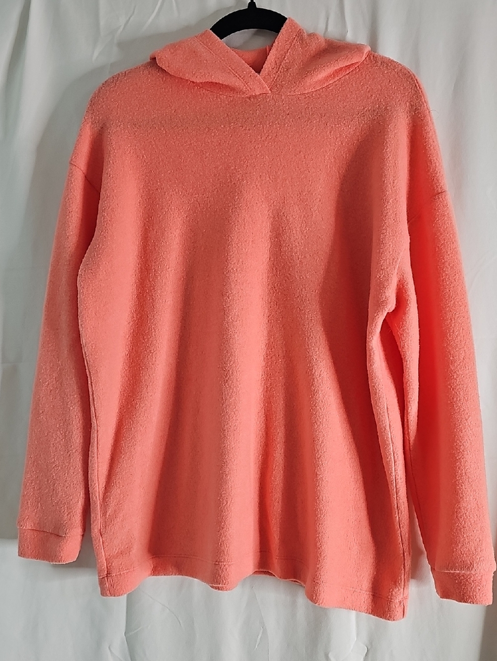Zenana Coral Hooded Terry Cloth Pullover